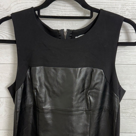 DKNYC Women’s Black Faux Leather Sleeveless Midi Dress. Size 12 - Picture 3 of 6